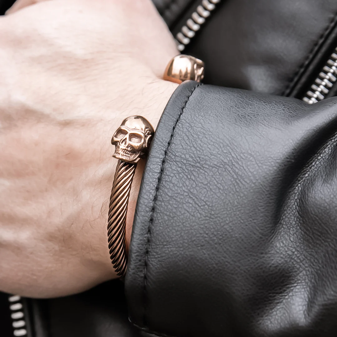 Gladiator Bronze Skull Cuff - Image 2
